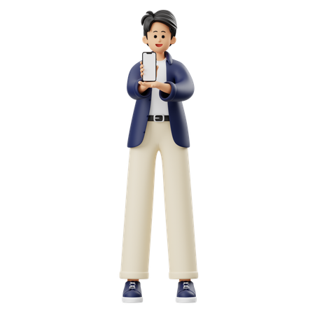 Homme faisant du marketing mobile  3D Icon