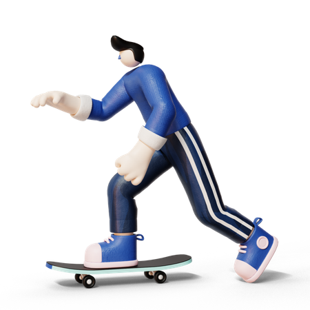 Homme faisant du patinage  3D Illustration