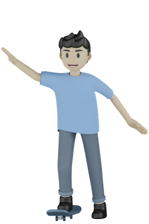 Homme faisant du patinage  3D Illustration