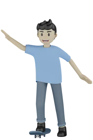 Homme faisant du patinage  3D Illustration