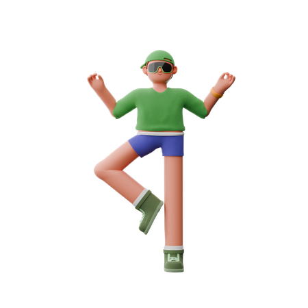 Homme faisant du yoga  3D Icon