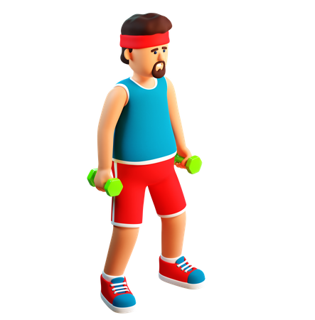 Homme faisant des exercices de biceps  3D Illustration