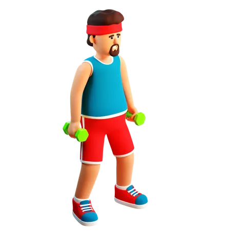 Homme faisant des exercices de biceps  3D Illustration