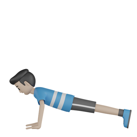 Homme faisant des exercices de gym  3D Illustration