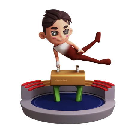 Homme faisant de la gymnastique  3D Illustration