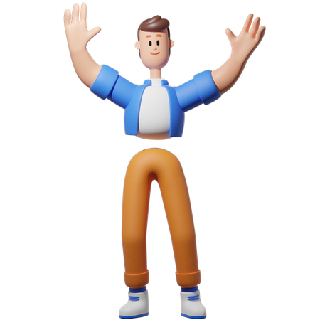 Homme faisant les mains en l'air  3D Icon
