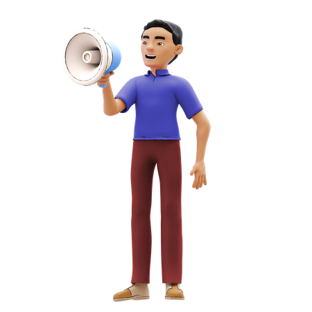 Homme faisant du marketing  3D Illustration