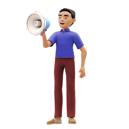 Homme faisant du marketing  3D Illustration