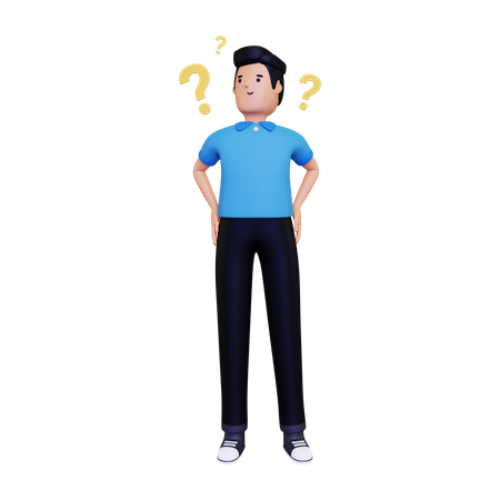 Homme faisant une pensée créative  3D Illustration