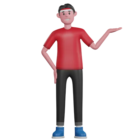 Homme faisant une présentation  3D Illustration