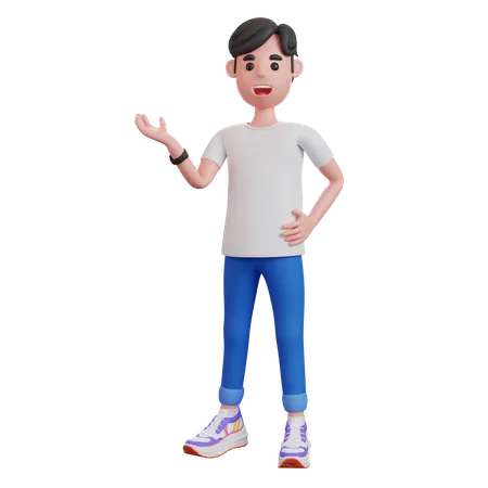 Homme faisant une présentation  3D Illustration