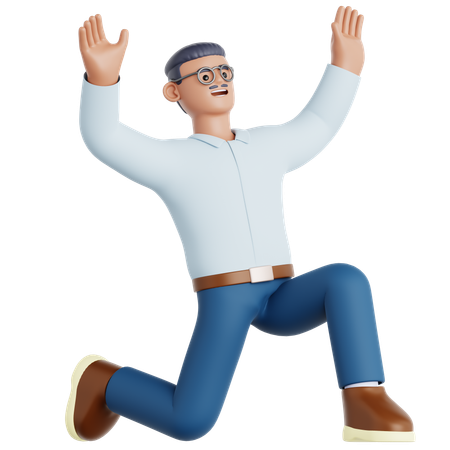 Homme faisant la fête  3D Illustration