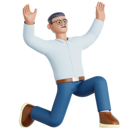 Homme faisant la fête  3D Illustration