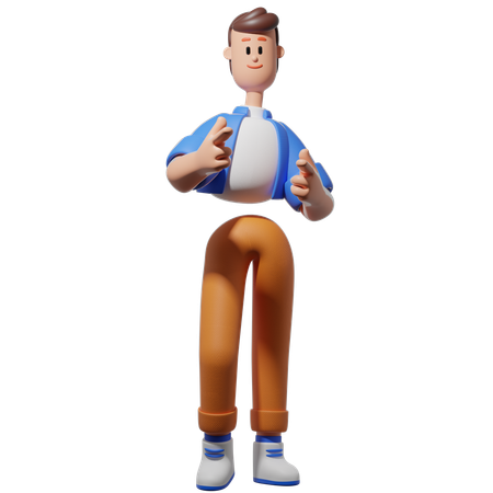 Homme faisant une pose cool  3D Icon