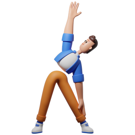 Homme faisant une pose de yoga  3D Illustration