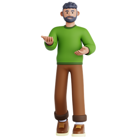 Homme faisant une présentation  3D Illustration