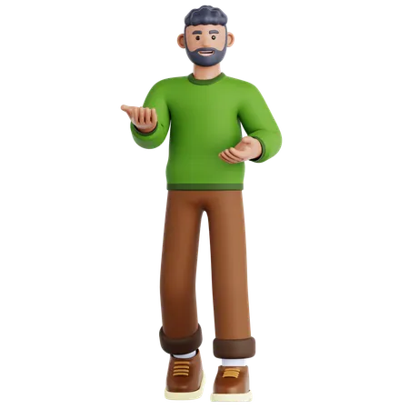 Homme faisant une présentation  3D Illustration