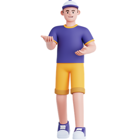 Homme faisant une présentation  3D Illustration