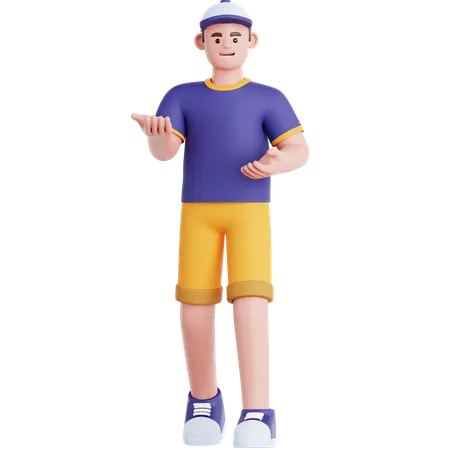 Homme faisant une présentation  3D Illustration