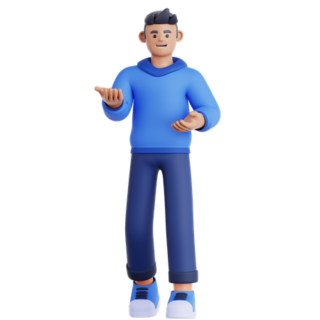 Homme faisant une présentation  3D Illustration