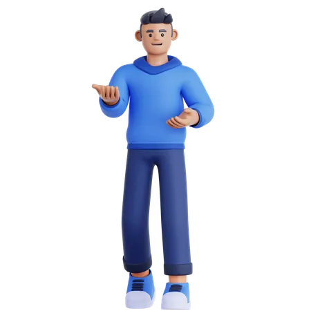 Homme faisant une présentation  3D Illustration