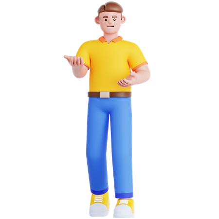 Homme faisant une présentation  3D Illustration