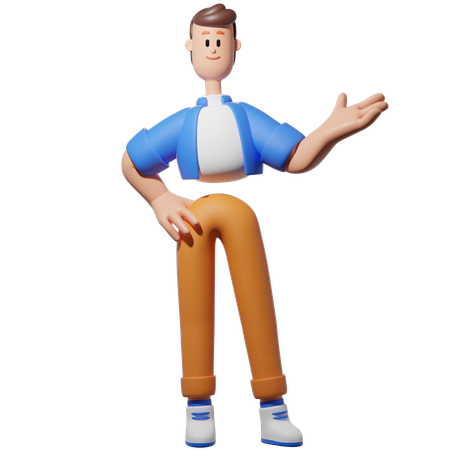 Homme faisant une présentation explicative  3D Icon