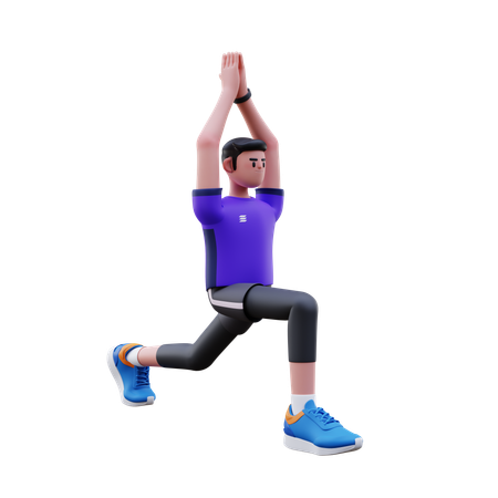 Homme faisant une pose de yoga  3D Illustration