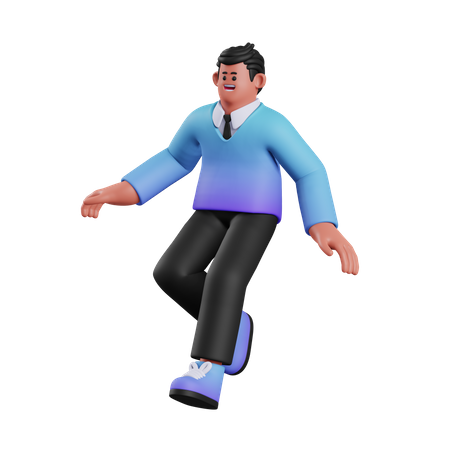 Homme flottant dans les airs  3D Illustration