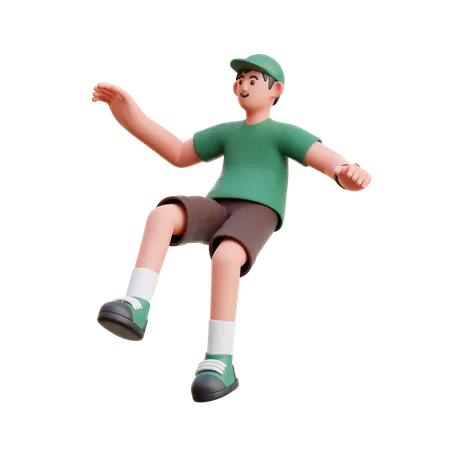 Homme flottant dans les airs  3D Illustration