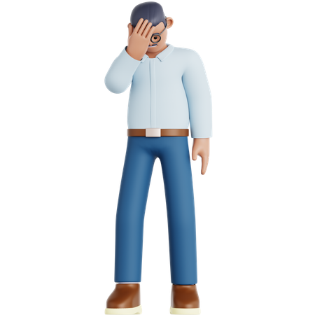 Homme frustré  3D Illustration