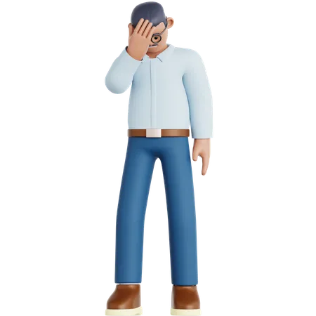 Homme frustré  3D Illustration