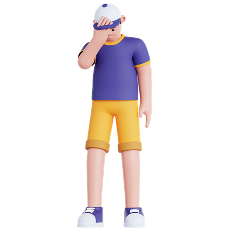 Homme frustré  3D Illustration