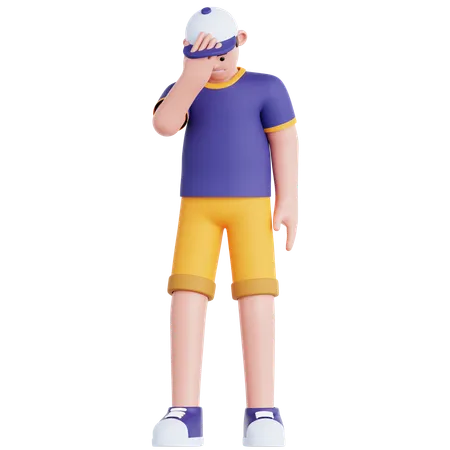 Homme frustré  3D Illustration