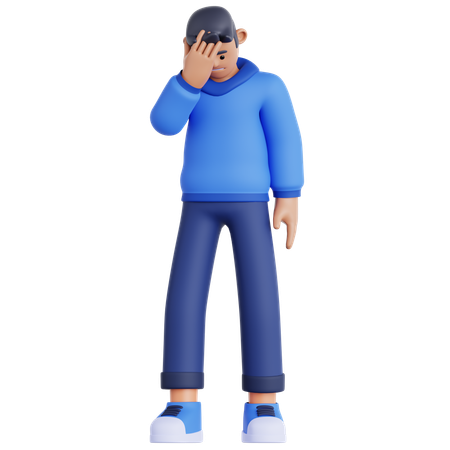 Homme frustré  3D Illustration