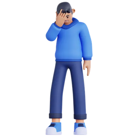 Homme frustré  3D Illustration