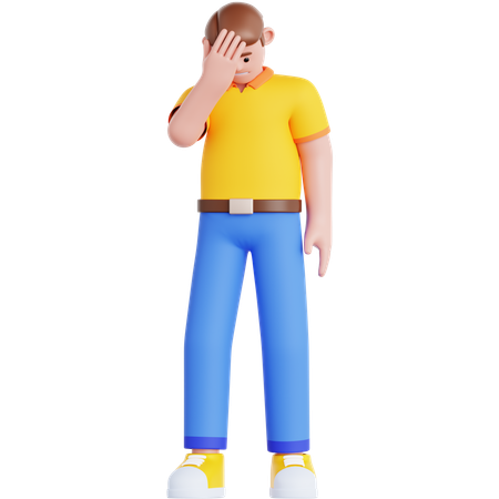 Homme frustré  3D Illustration