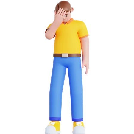 Homme frustré  3D Illustration