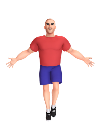 Homme heureux  3D Illustration