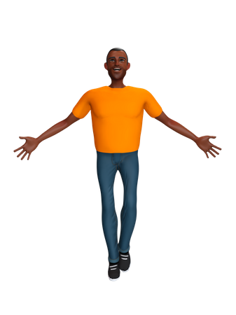 Homme heureux  3D Illustration