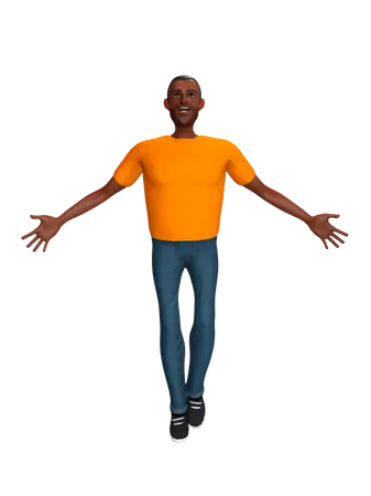 Homme heureux  3D Illustration