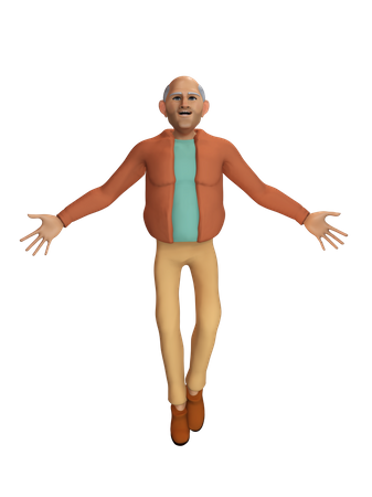 Homme heureux  3D Illustration