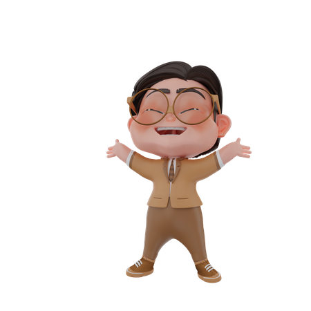 Homme heureux  3D Illustration