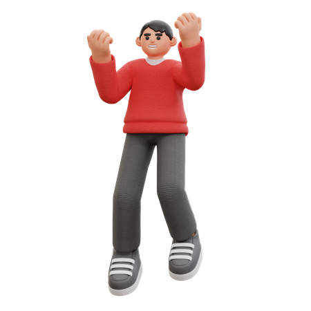 Homme heureux pose  3D Icon