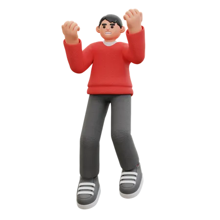 Homme heureux pose  3D Icon