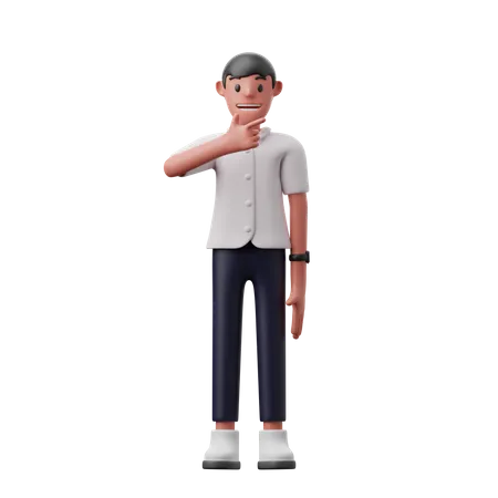 Homme heureux souriant  3D Illustration