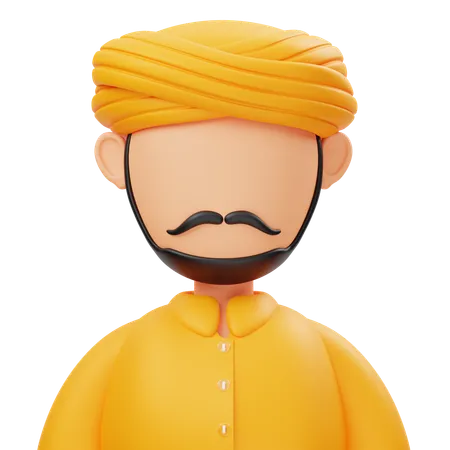 Homme indien  3D Icon