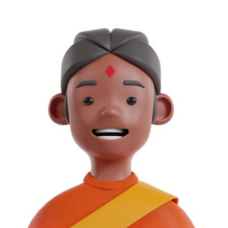 Homme du sud de l'Inde  3D Icon