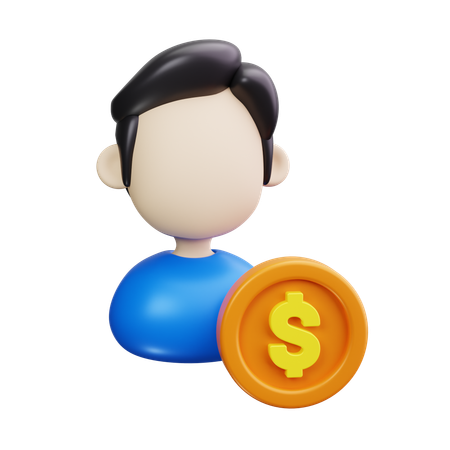 Investisseur masculin  3D Icon