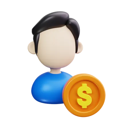 Investisseur masculin  3D Icon